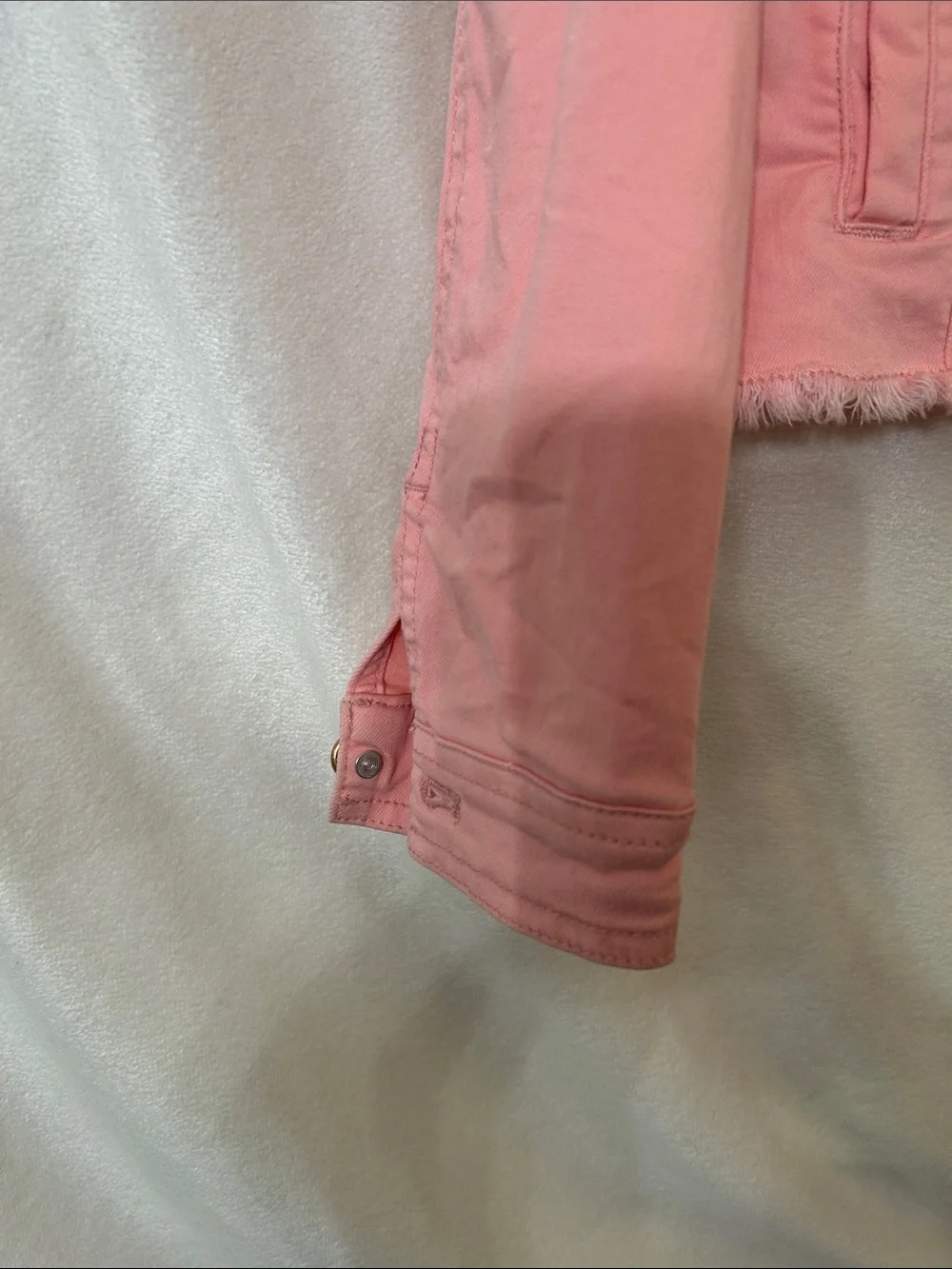 Justice Light Pink Cropped Jean Jacket